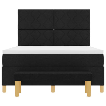 Boxspringbett Mit Matratze Schwarz 160 X 200 Cm Stoff Dunkelgrau