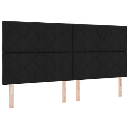 Boxspringbett Mit Matratze Schwarz 200 X 200 Cm Stoff Dunkelgrau