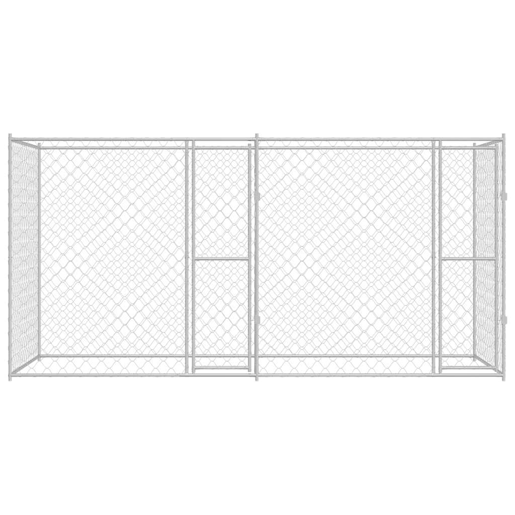 Hundekäfig Silber 400 X 200 X 200 Cm Verzinkter Stahl