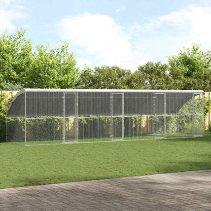 Hühnerkäfig Silber 400 X 200 X 198.5 Cm Verzinkter Stahl