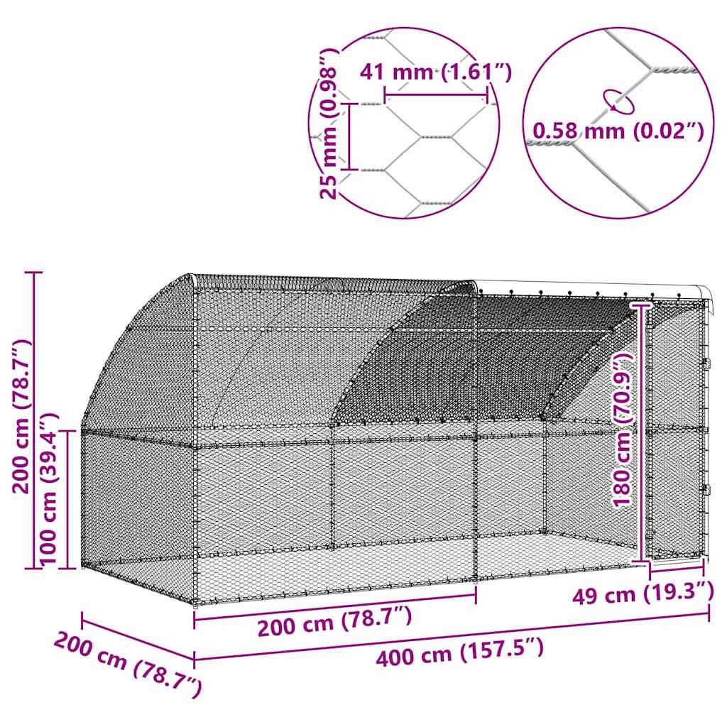 Hühnerkäfig Silber Verzinkter Stahl