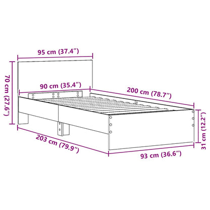 Bettgestell Schwarze Eiche 90 X 200 Cm Holzwerkstoff