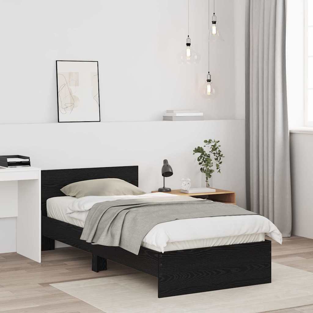 Bettgestell Schwarze Eiche 90 X 190 Cm Holzwerkstoff