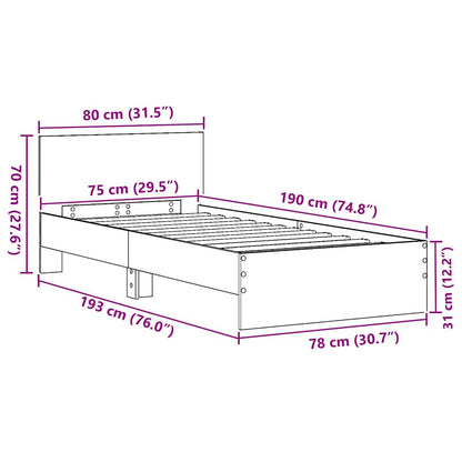 Bettgestell Schwarze Eiche 75 X 190 Cm Holzwerkstoff