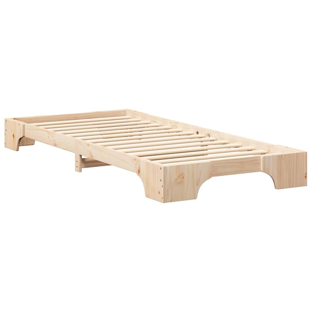 Bodenbettgestell Mit Speicher Braun Holz