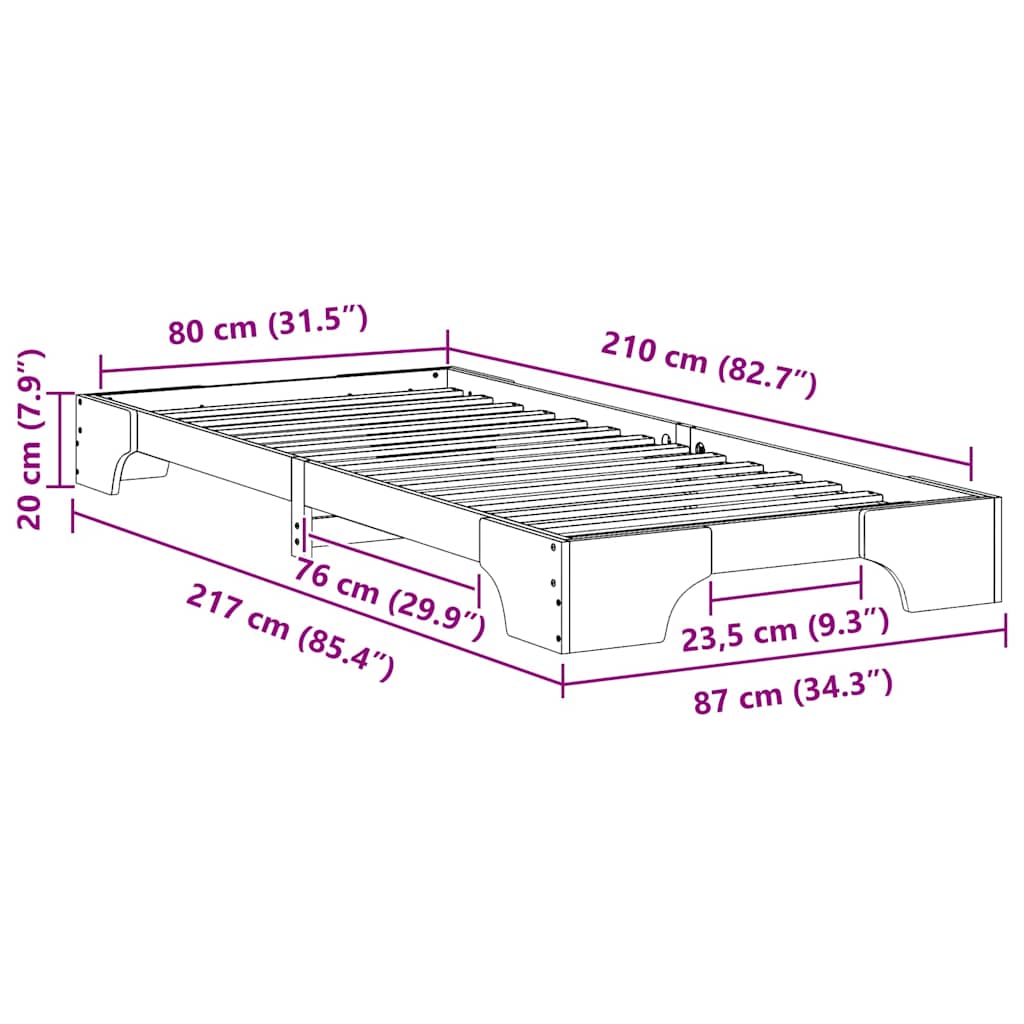 Bodenbettgestell Mit Speicher Braun Holz