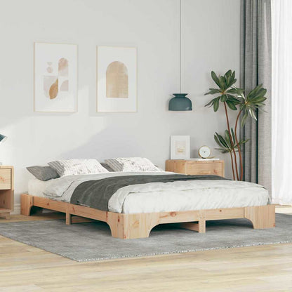 Bodenbettgestell Mit Speicher Braun Holz
