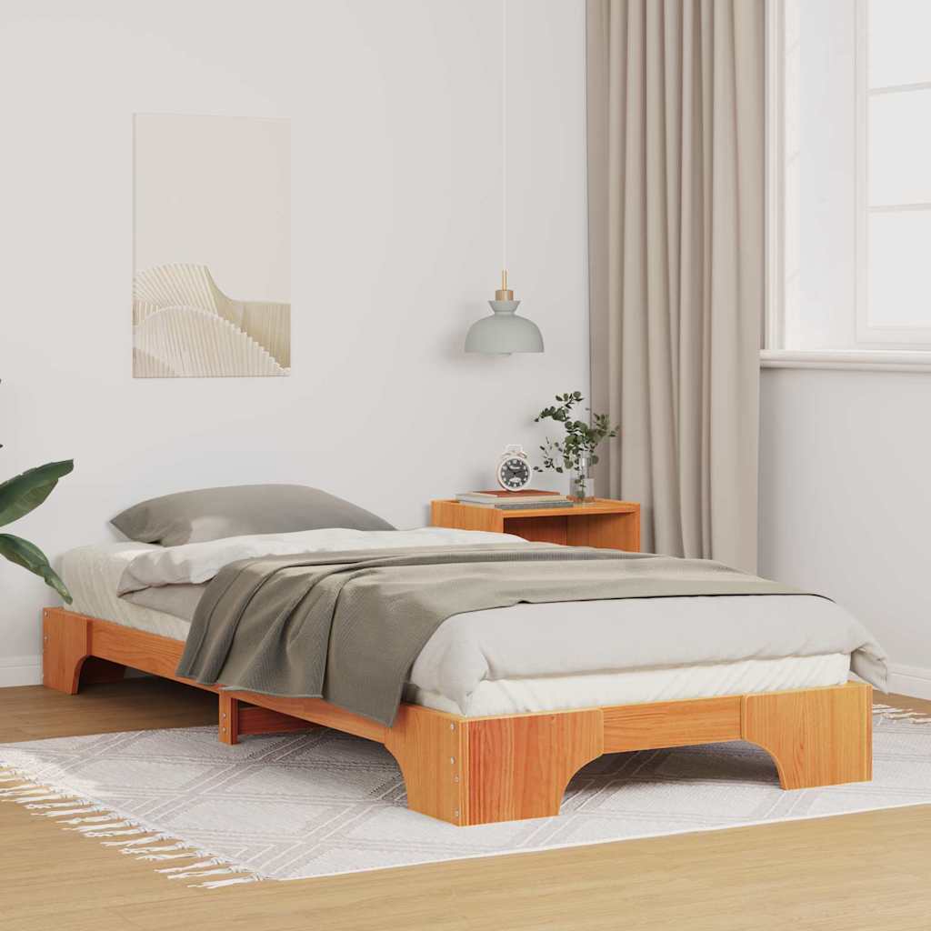 Bodenbettgestell Mit Speicher Braun Holz
