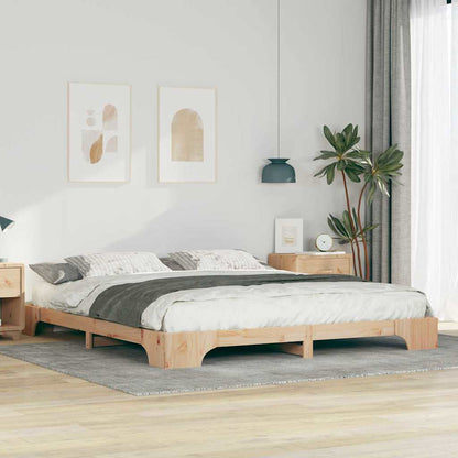 Bodenbettgestell Mit Speicher Braun Holz