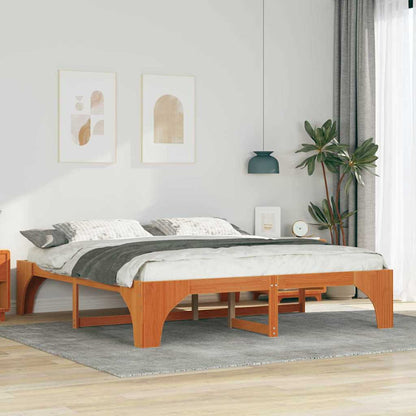 Bodenbettgestell Mit Speicher Braun Holz