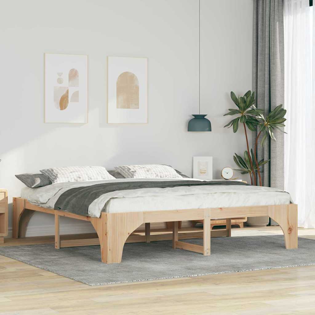 Bodenbettgestell Mit Speicher Braun Holz