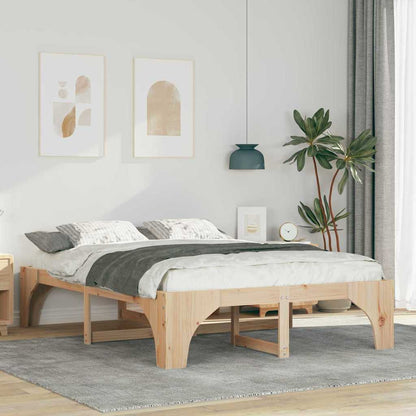 Bodenbettgestell Mit Speicher Braun Holz