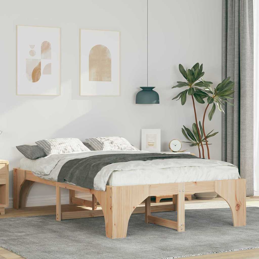 Bodenbettgestell Mit Speicher Braun Holz