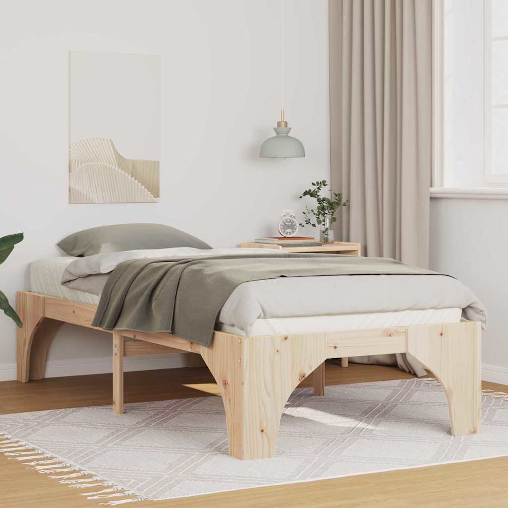 Bodenbettgestell Mit Speicher Braun Holz