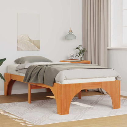 Bodenbettgestell Mit Speicher Braun Holz