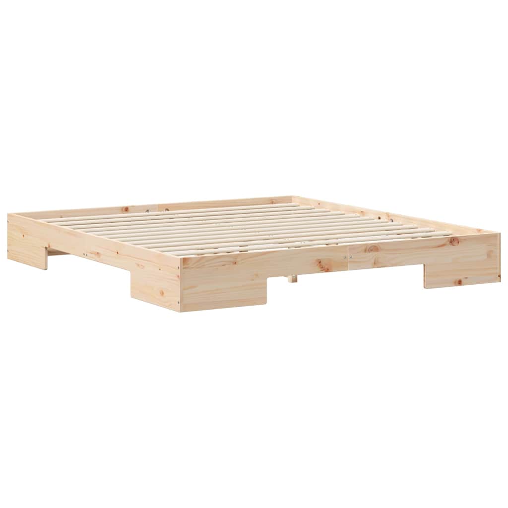 Bodenbettgestell Braun Massivholz Kiefer