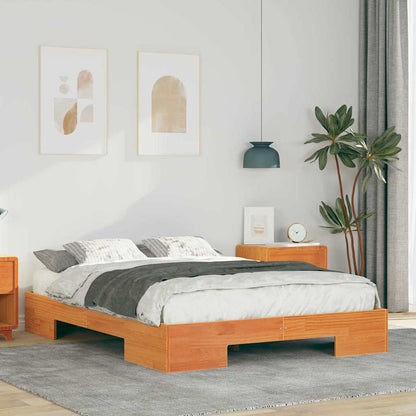 Bodenbettgestell Braun Massivholz Kiefer