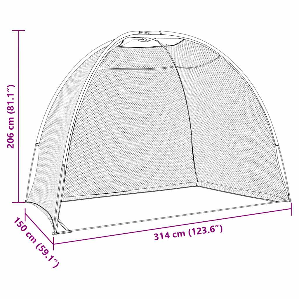 Golf Trainingshilfen Schwarz 314 X 150 X 206 Cm Polyester