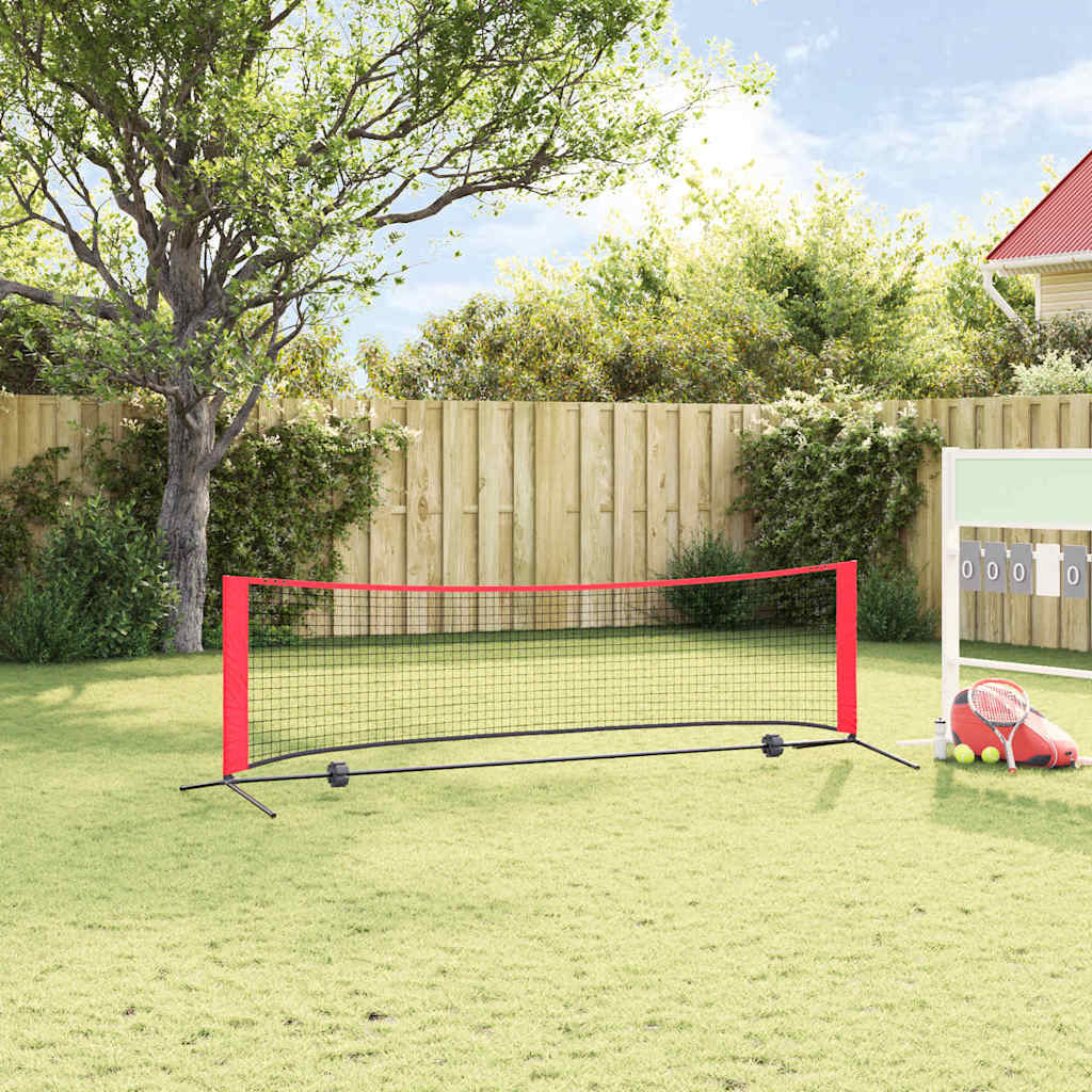 Tennisnetz Schwarz Und Rot Polyester