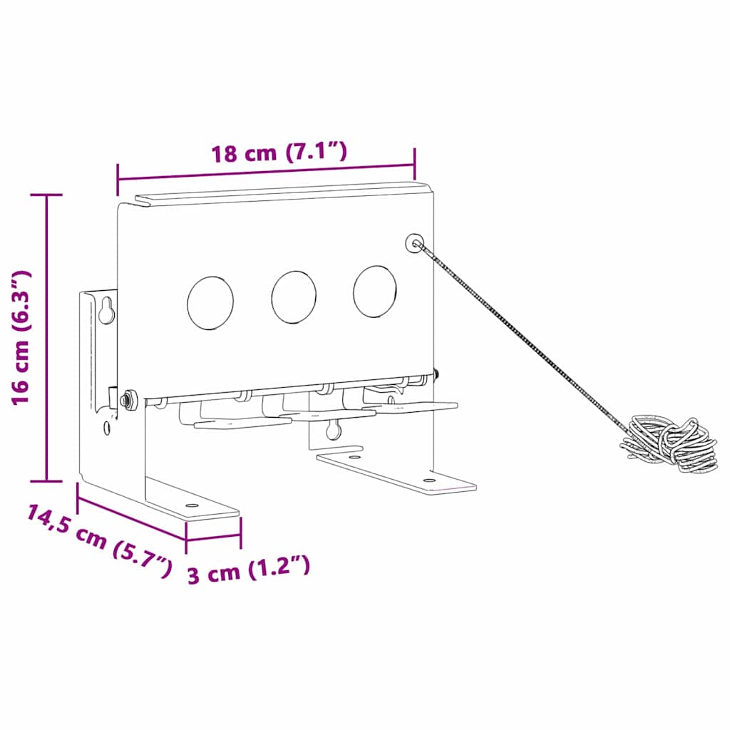 3-Loch-Biathlon-Klappscheibe Mit Rückstellkordel