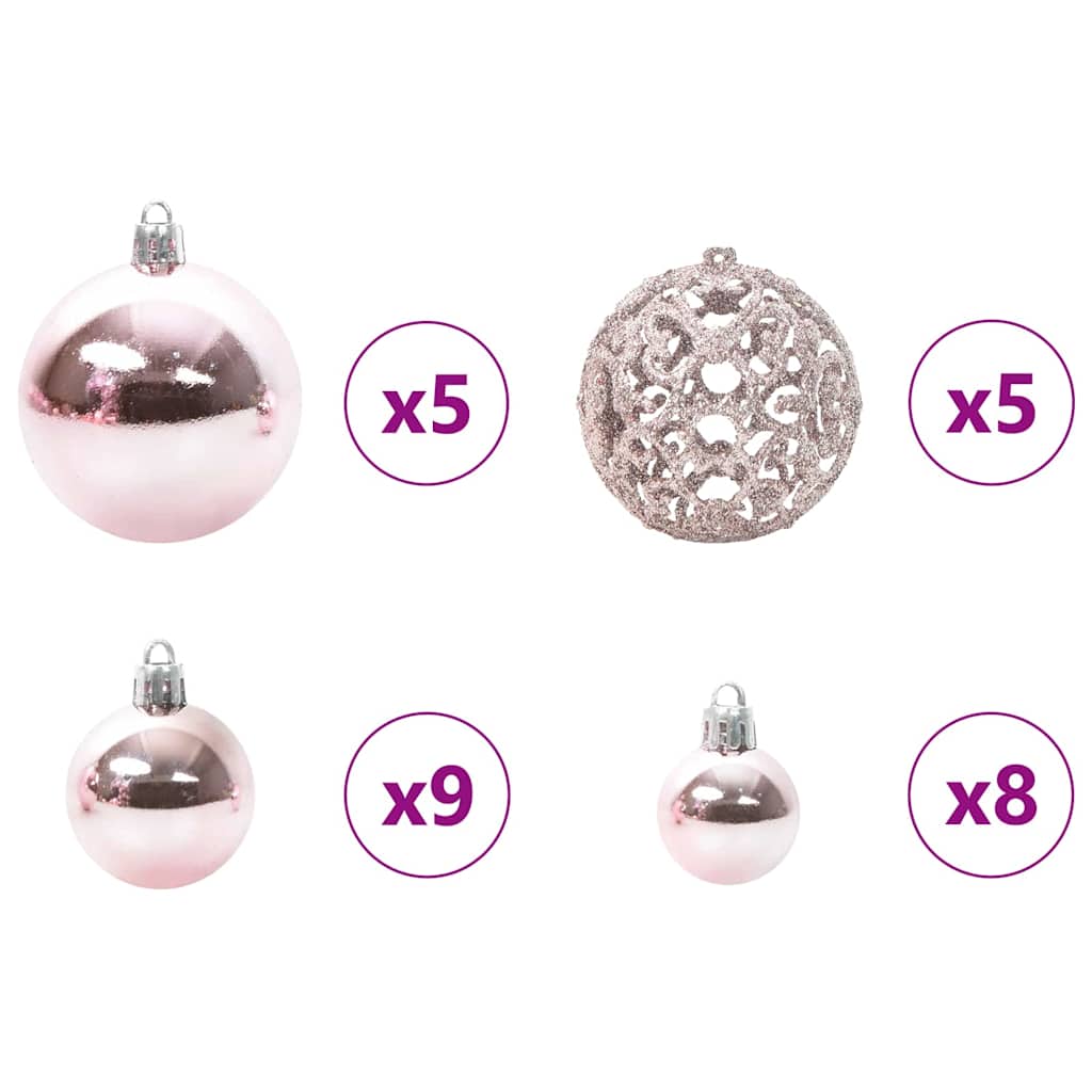 Künstlicher Vorbeleuchteter Weihnachtsbaum Mit Kugelset