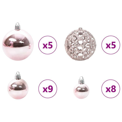 Künstlicher Vorbeleuchteter Weihnachtsbaum Mit Kugelset