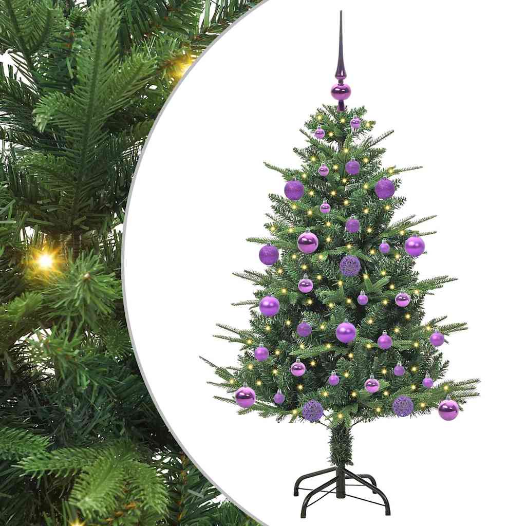 Künstlicher Vorbeleuchteter Weihnachtsbaum Mit Kugelset