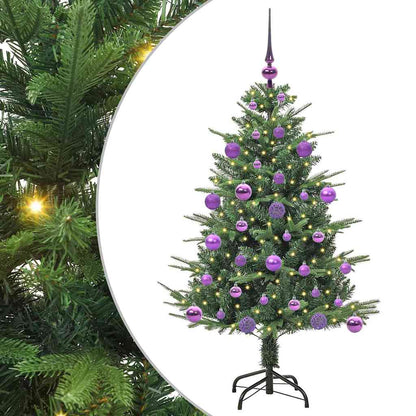 Künstlicher Vorbeleuchteter Weihnachtsbaum Mit Kugelset