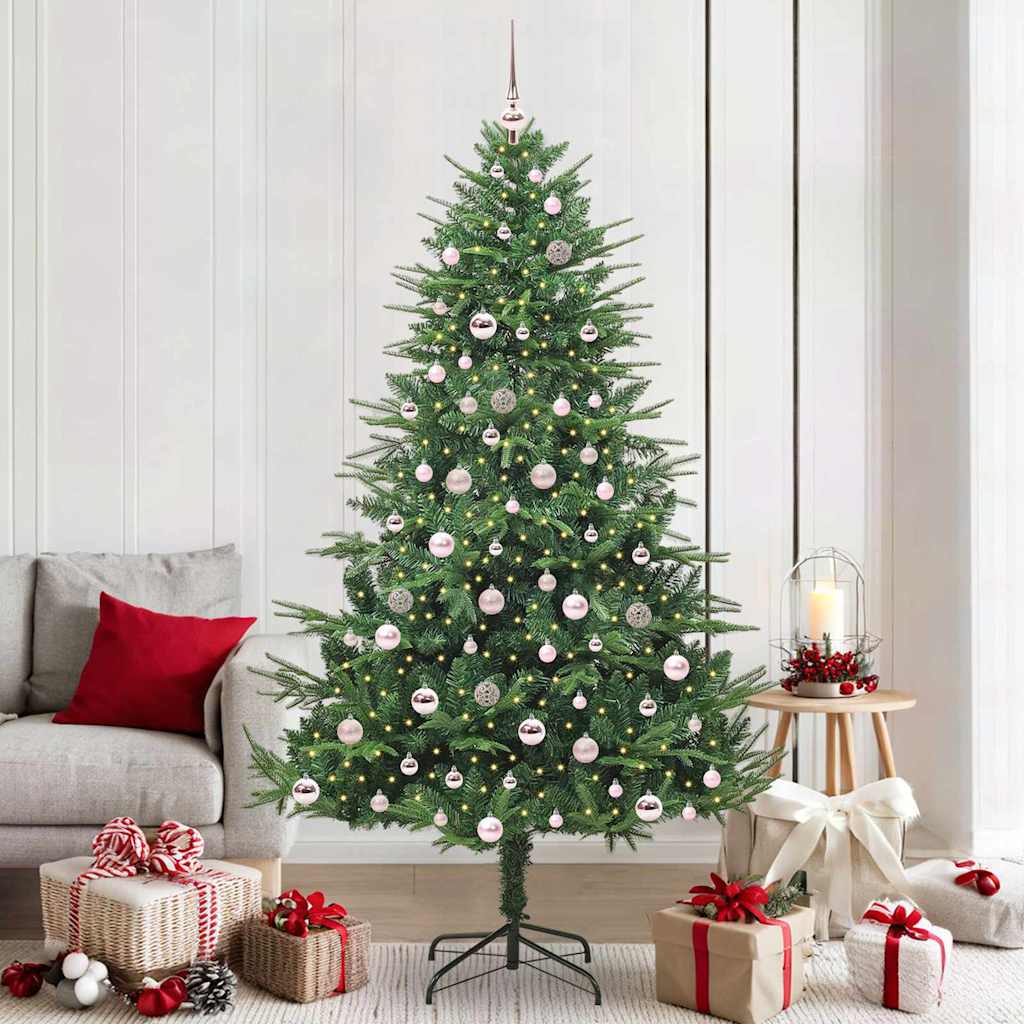 Künstlicher Vorbeleuchteter Weihnachtsbaum Mit Kugelset