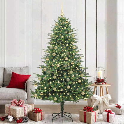 Künstlicher Vorbeleuchteter Weihnachtsbaum Mit Kugelset