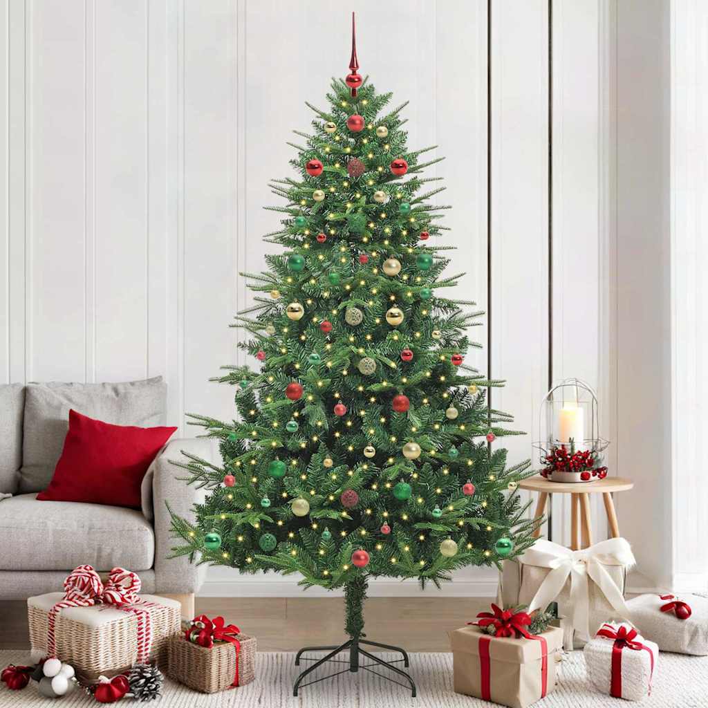 Künstlicher Vorbeleuchteter Weihnachtsbaum Mit Kugelset