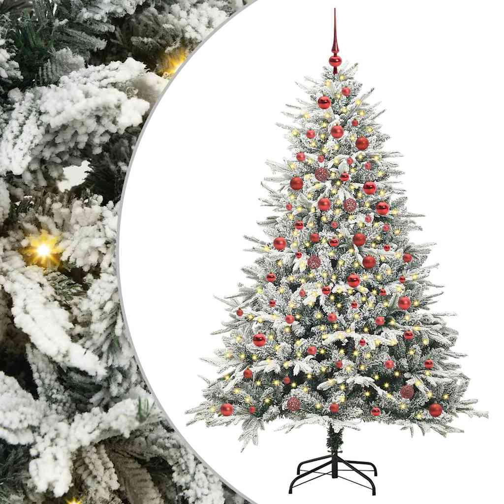 Künstlicher Vorbeleuchteter Weihnachtsbaum Mit Kugelset