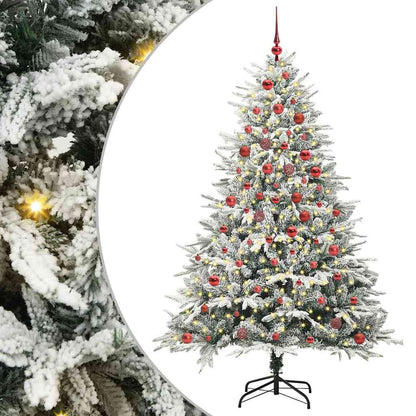 Künstlicher Vorbeleuchteter Weihnachtsbaum Mit Kugelset