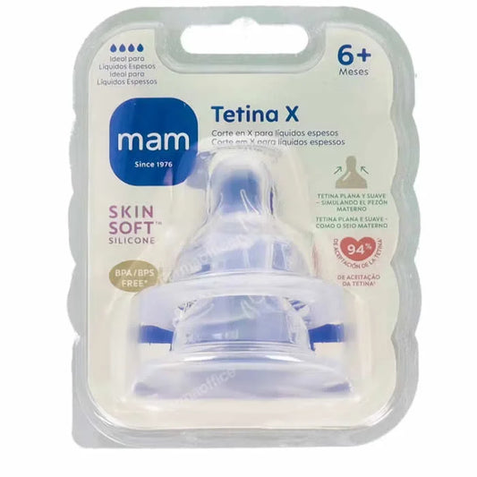 MAM SkinSoft Sauger für dickflüssige Nahrung ab 6 Monaten 2 Stück