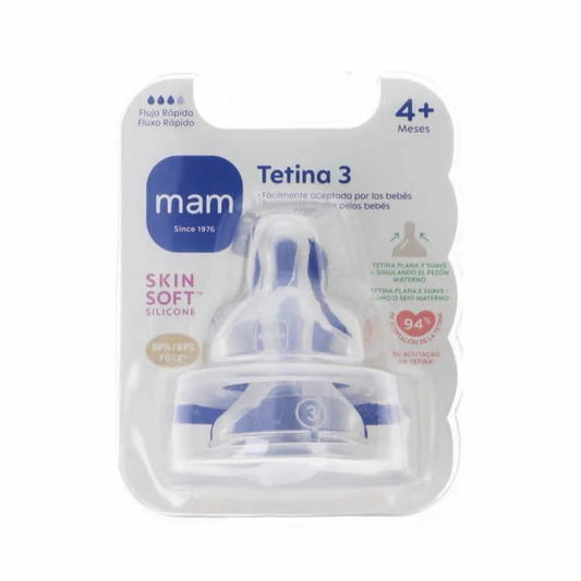 MAM SkinSoft Silikon-Sauger Fast Flow ab 4 Monaten 2 Stück