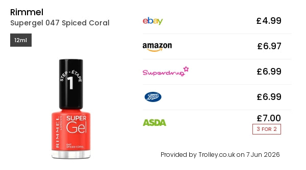 RIMMEL LONDON Rimmel London Super Gel Nagellack 047 Spiced Coral 12 ml Kosmetik