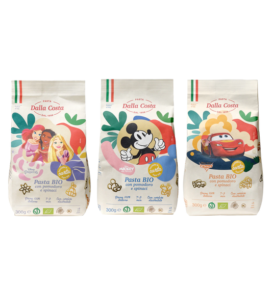 BIO Disney Pasta 300g Bio Nudeln in 3 Designs Cars, Mickey Mouse und Princess.