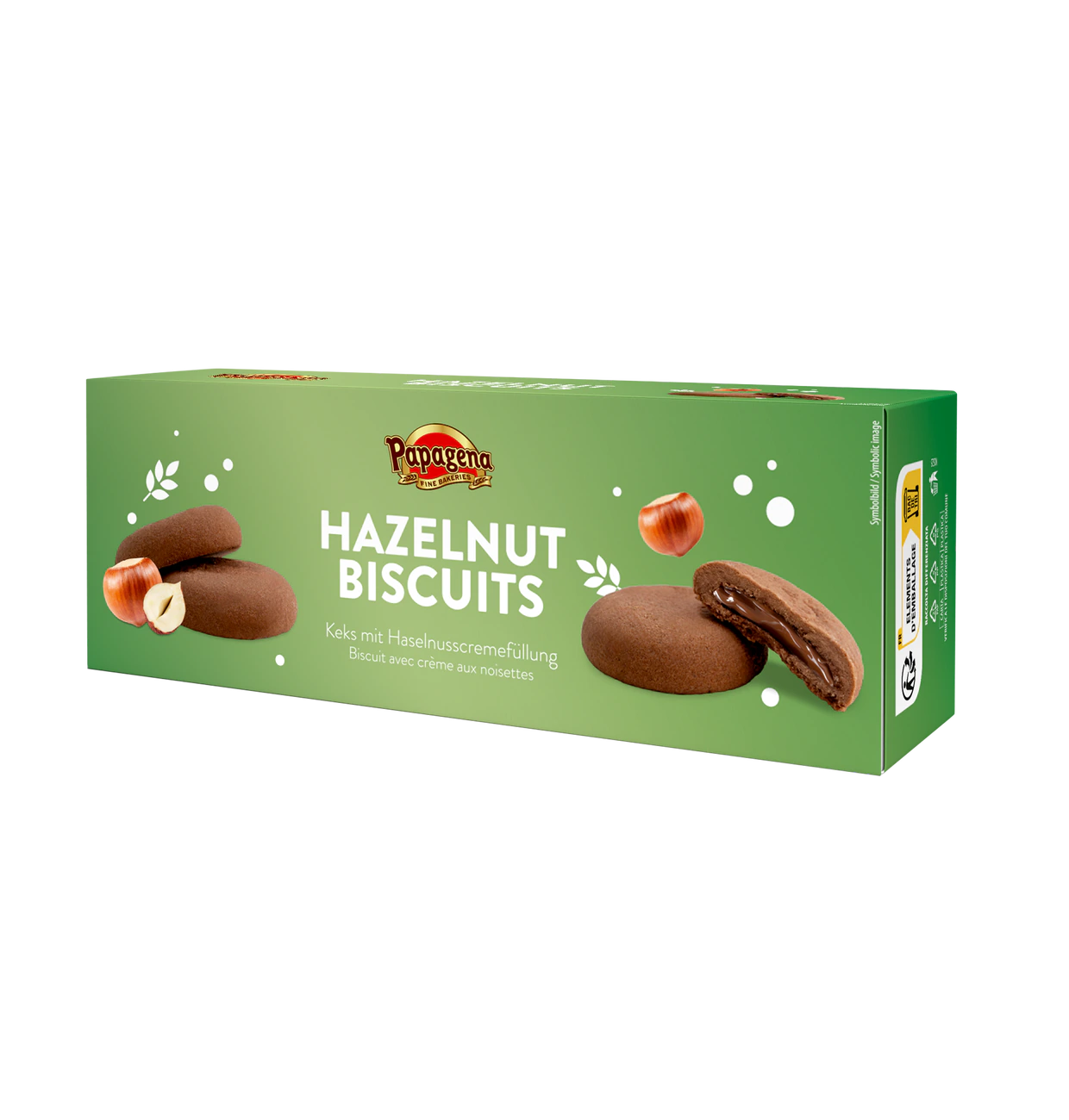 Biscuits mit Haselnusscremefüllung 150g