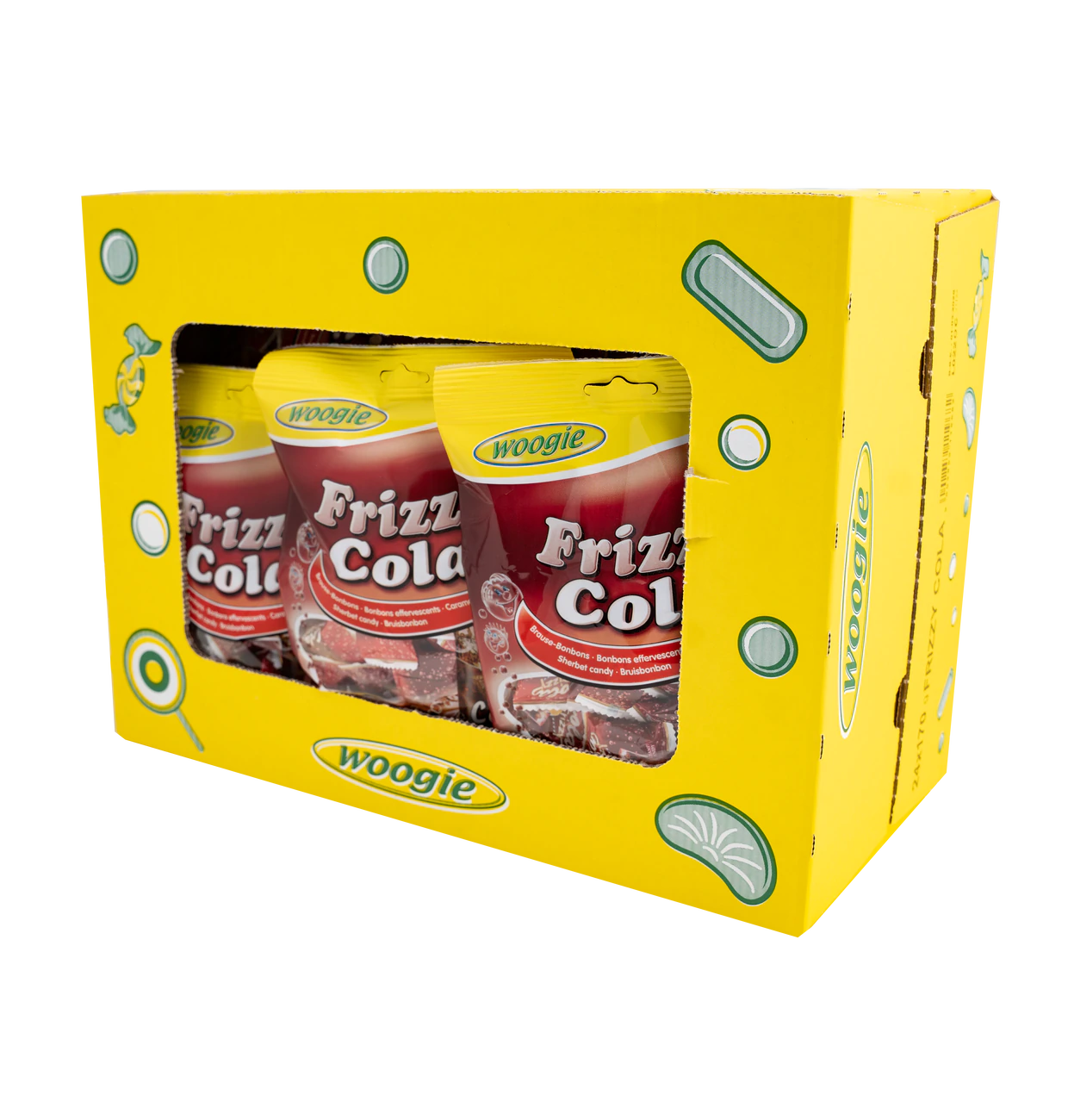 Woogi Bonbons Frizzy Cola 170g Das prickelt ganz schön gefüllt mit Brausepulver