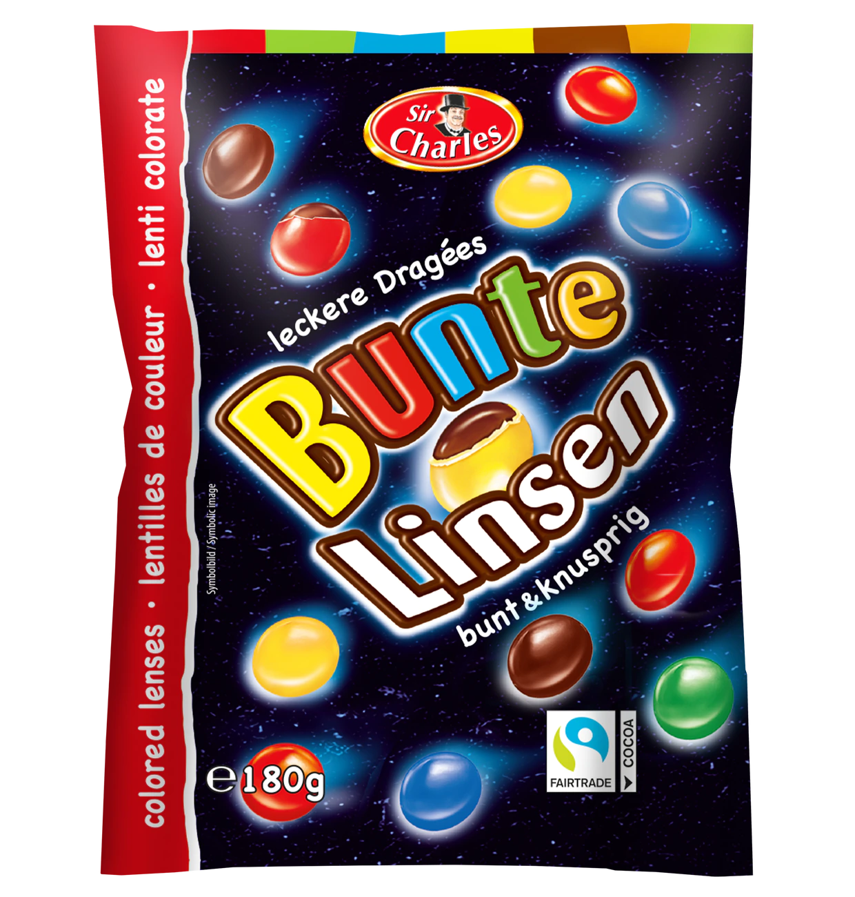 Bunte Schokoladen Linsen mit Milchschokolade 180g