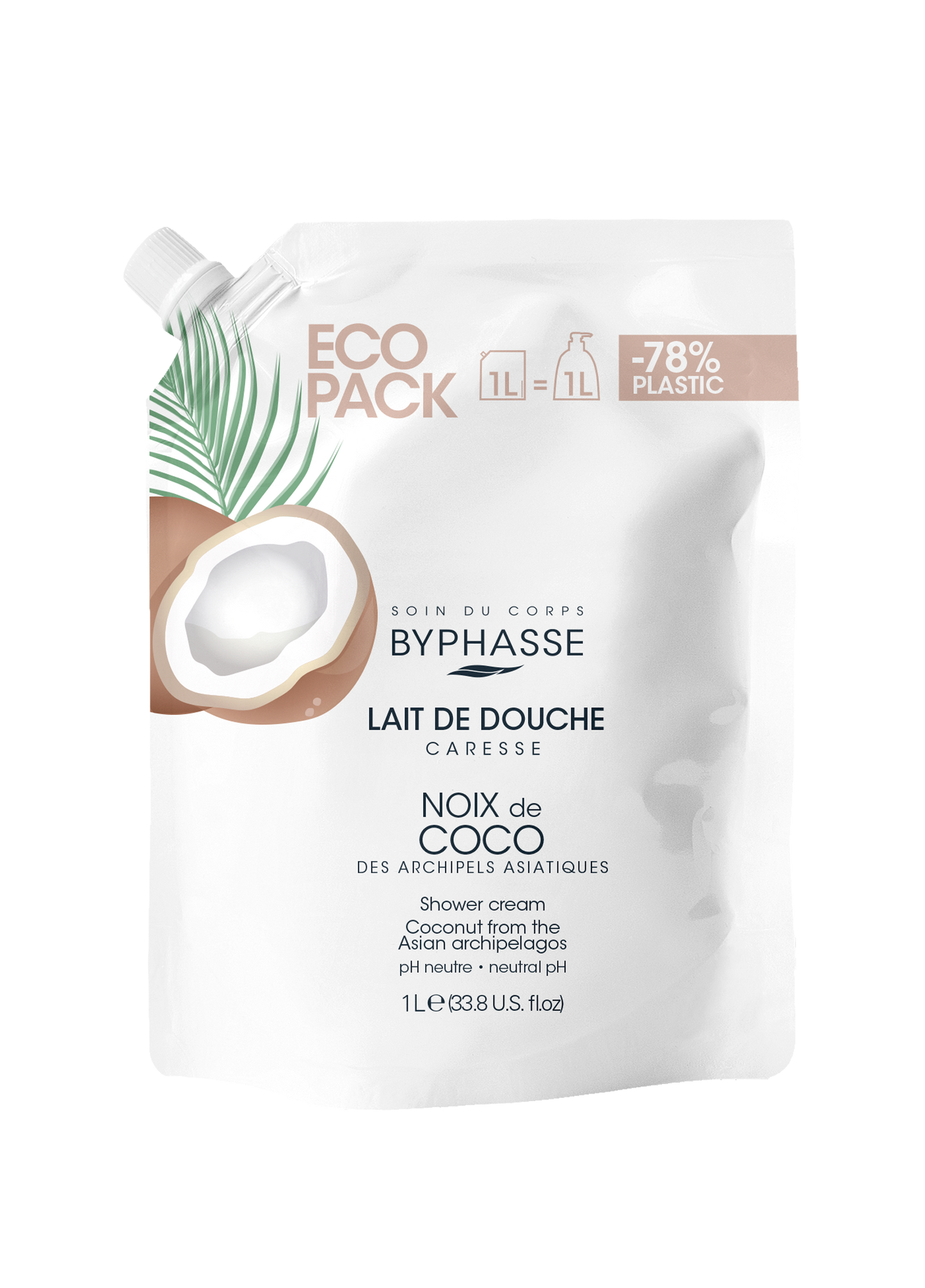 BYPHASSE BYPHASSE Caresse Crema De Ducha Kokosdusche 1000 ml Duschcreme Kosmetik