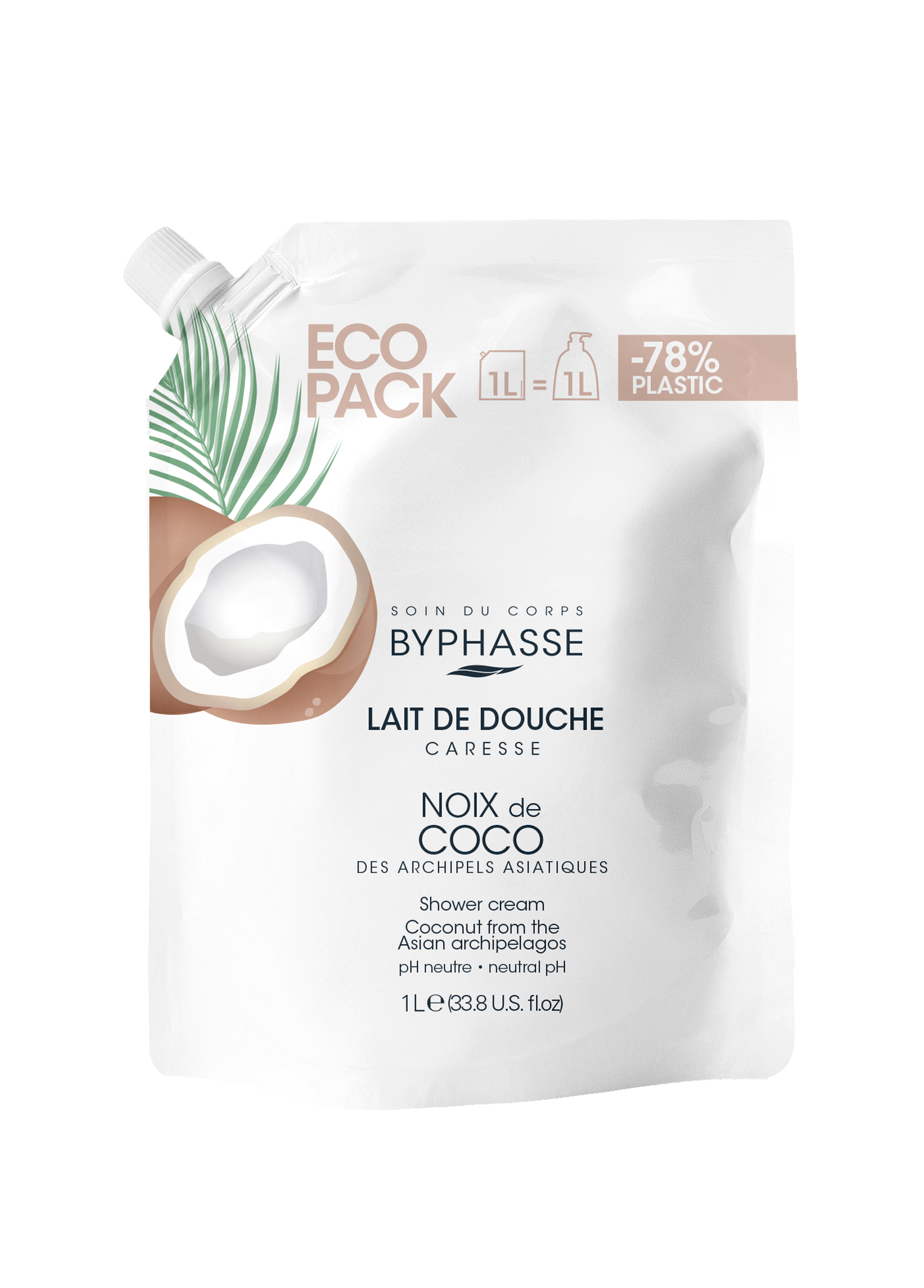 BYPHASSE BYPHASSE Caresse Crema De Ducha Kokosdusche 1000 ml Duschcreme Kosmetik