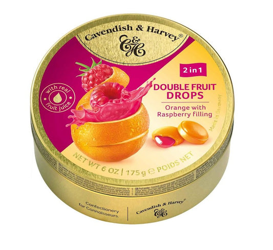 Cavendish & Harvey Double Fruit Orange with Raspberry Filling 175g
