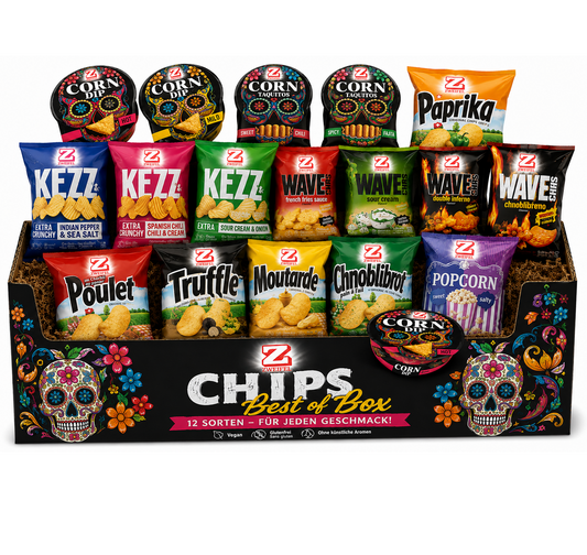 Zweifel Chips Monatsbox mit 12 Bestsellern von Zweifel