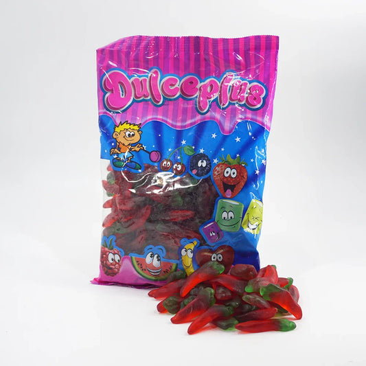 Dulceplus Jelly Mini Chili Peppers scharfe Fruchtgummi Chili´s 1 Kg