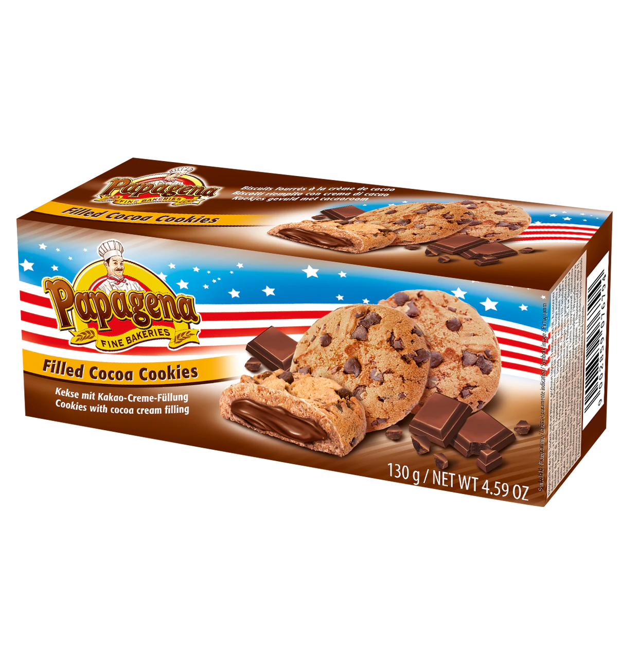 Choco Chip Cookies mit Schokoladencremefüllung 130g