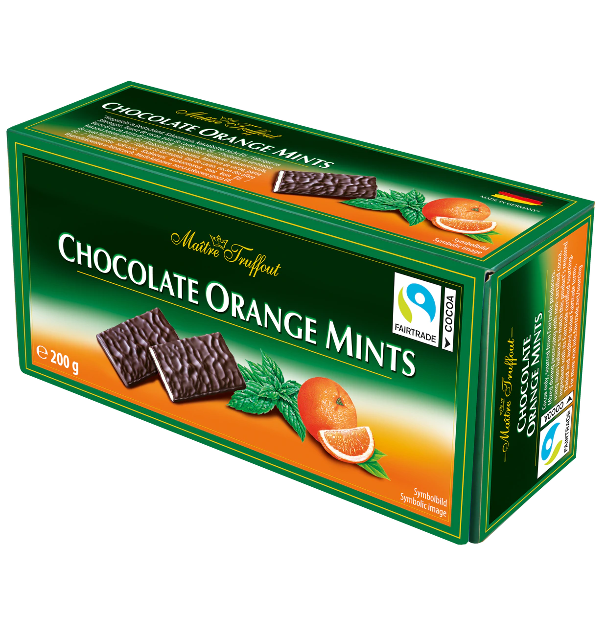 Chocolate Orange Mints - Zartbitter Schokolade Täfelchen Orange/Minze 200g