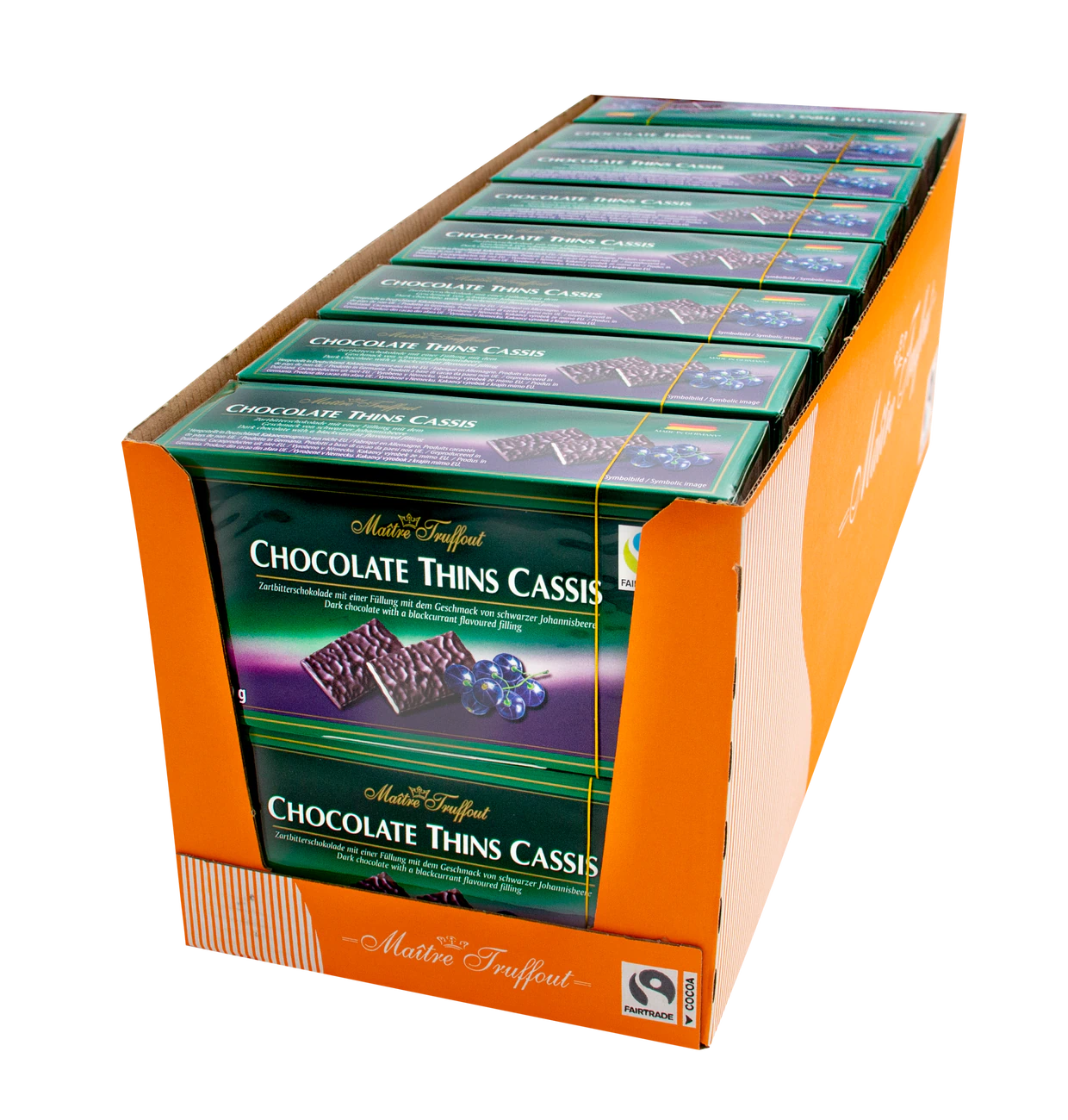 Chocolate Thins Cassis - Zartbitter Täfelchen schwarze Johannisbeere 200g