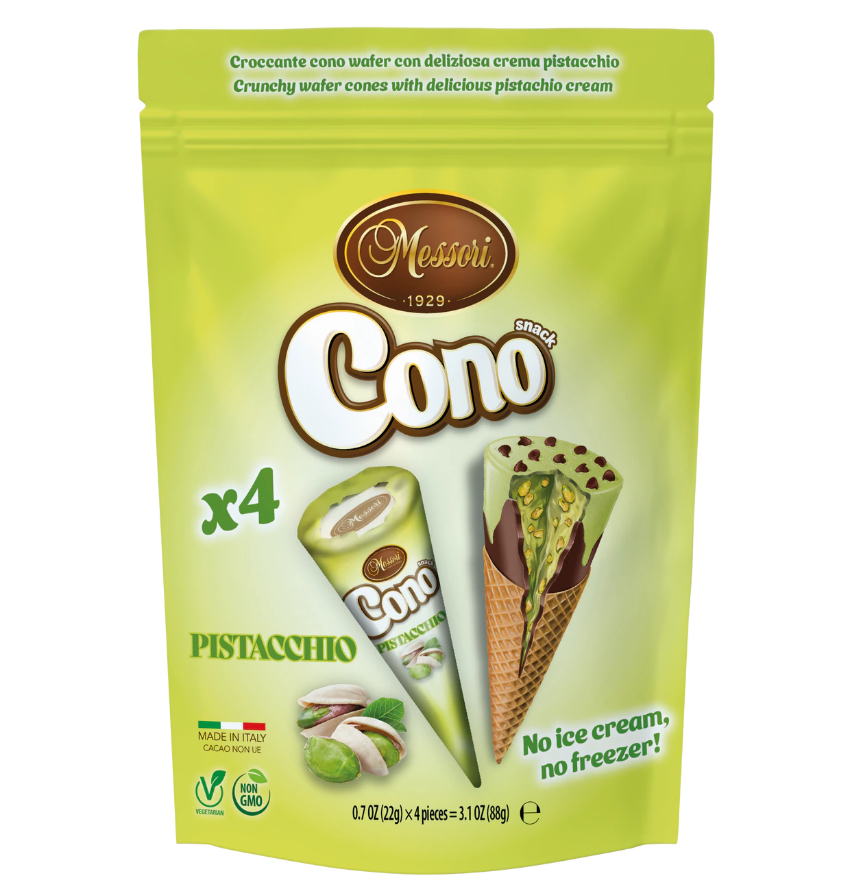 Cono Mini Waffelhörnchen Pistazie 4 Stück