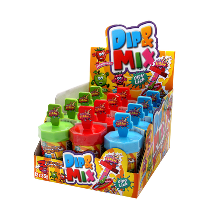 Sweet Flash Dip & Mix saure Lollipop mit Pulver zum dippen 35g – Verpackung